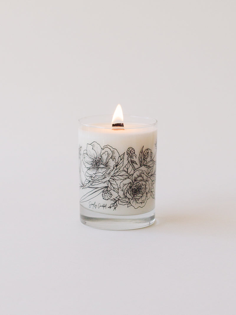 No. 06 Ginger Rose - 12 oz Glass Botanical Candle