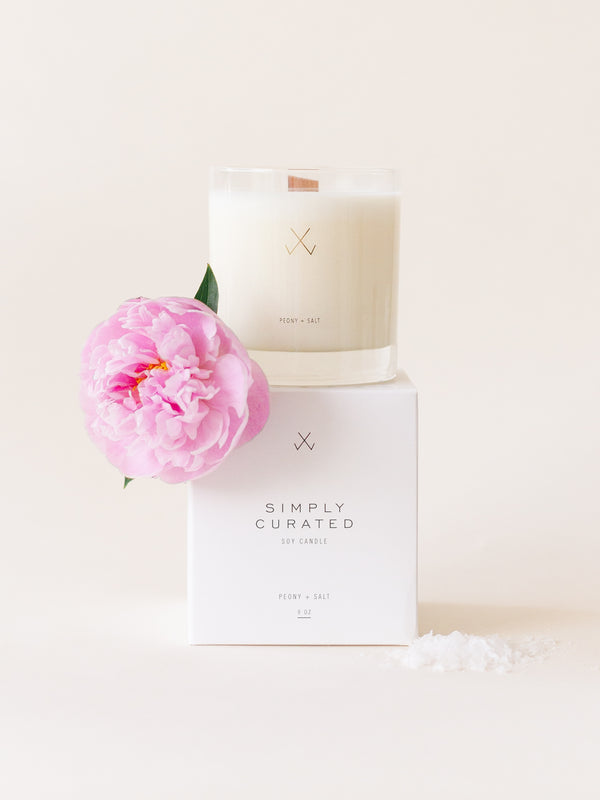 Peony + Salt Soy Candle