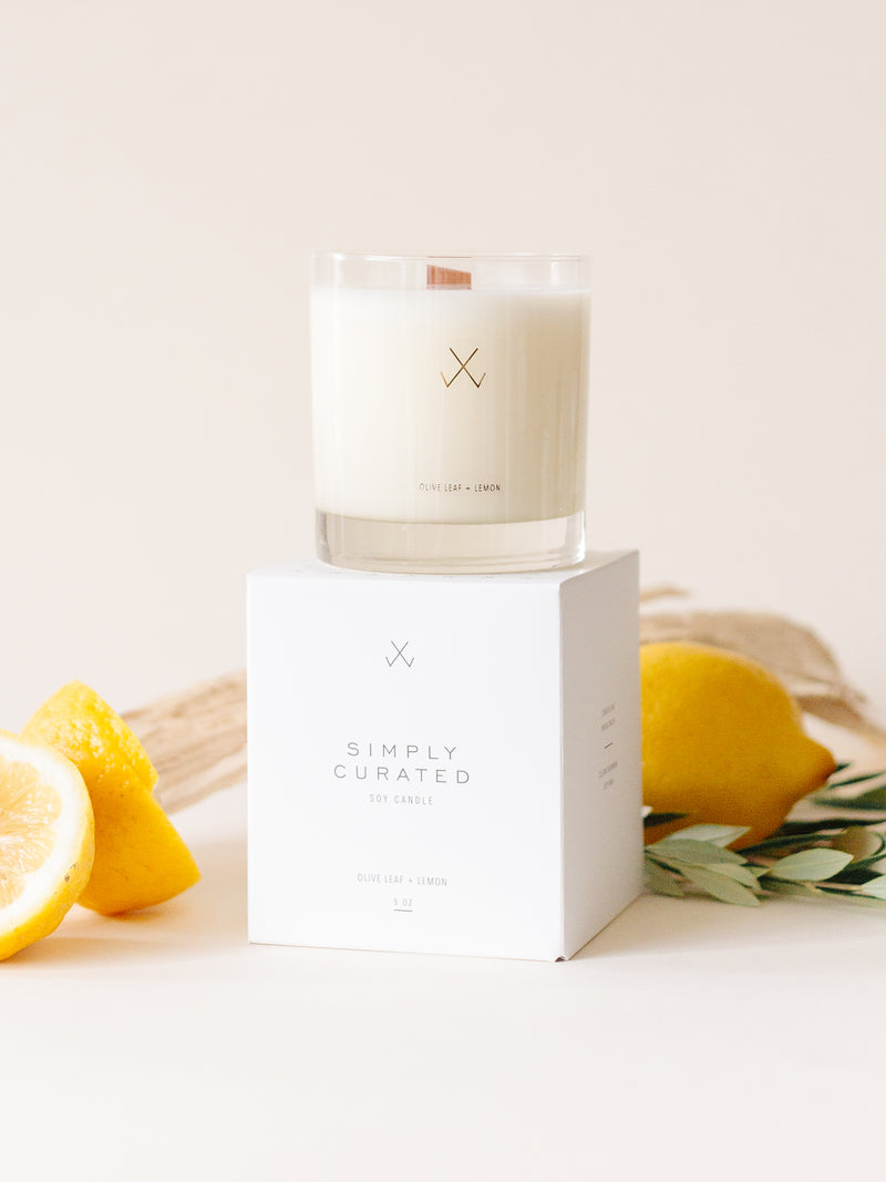 Olive Leaf + Lemon Soy Candle