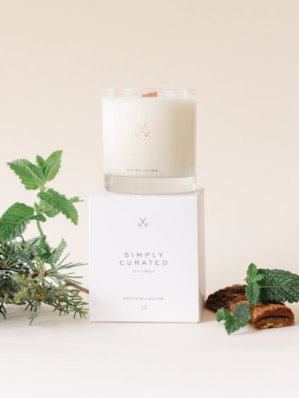 White Cedar + Wild Mint Soy Candle