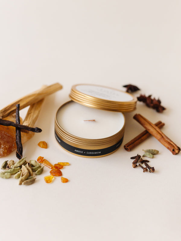 Amber + Cardamom Soy Travel Candle