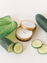 Cucumber Sweetgrass Soy Travel Candle