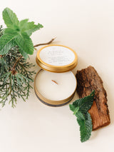 White Cedar + Winter Mint Soy Travel Candle