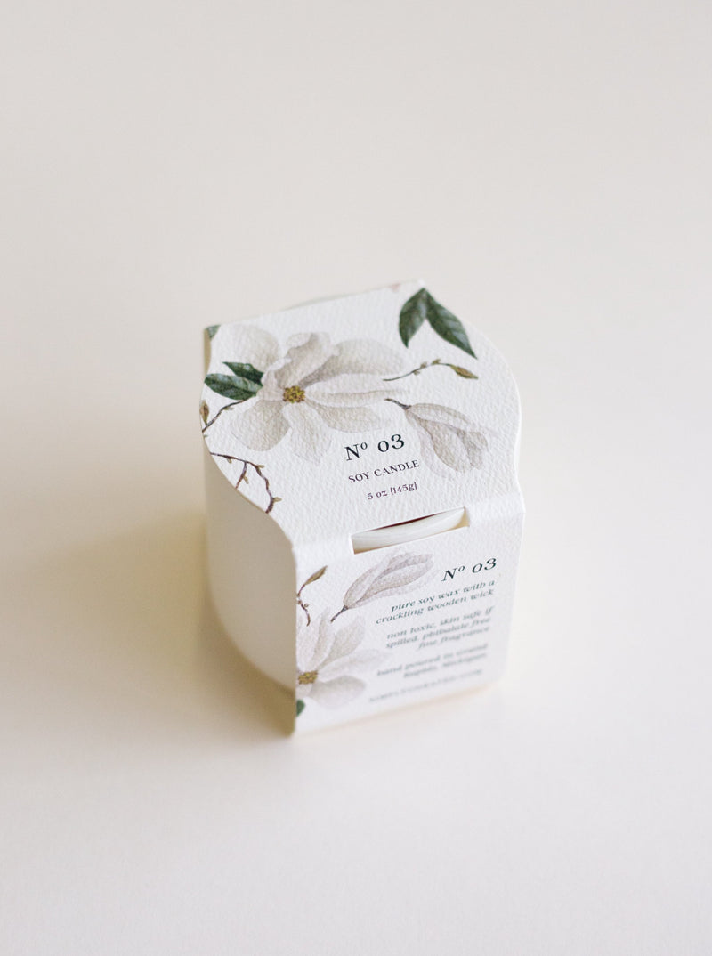 No. 03 Magnolia - 5 oz Ceramic Botanical Candle